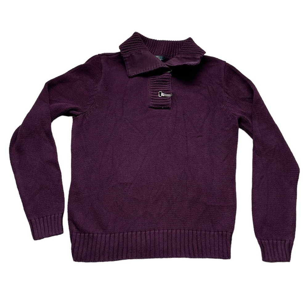 Ralph Lauren LRL Women’s Burgundy Cotton Sweater Size Small